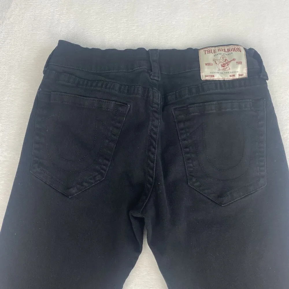 True Religion Geno Jeans Mens Size 32 Black Relaxed Slim Denim Pants Pockets